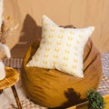 Terra - Pure Linen Throw Pillow Cover White - Mustard